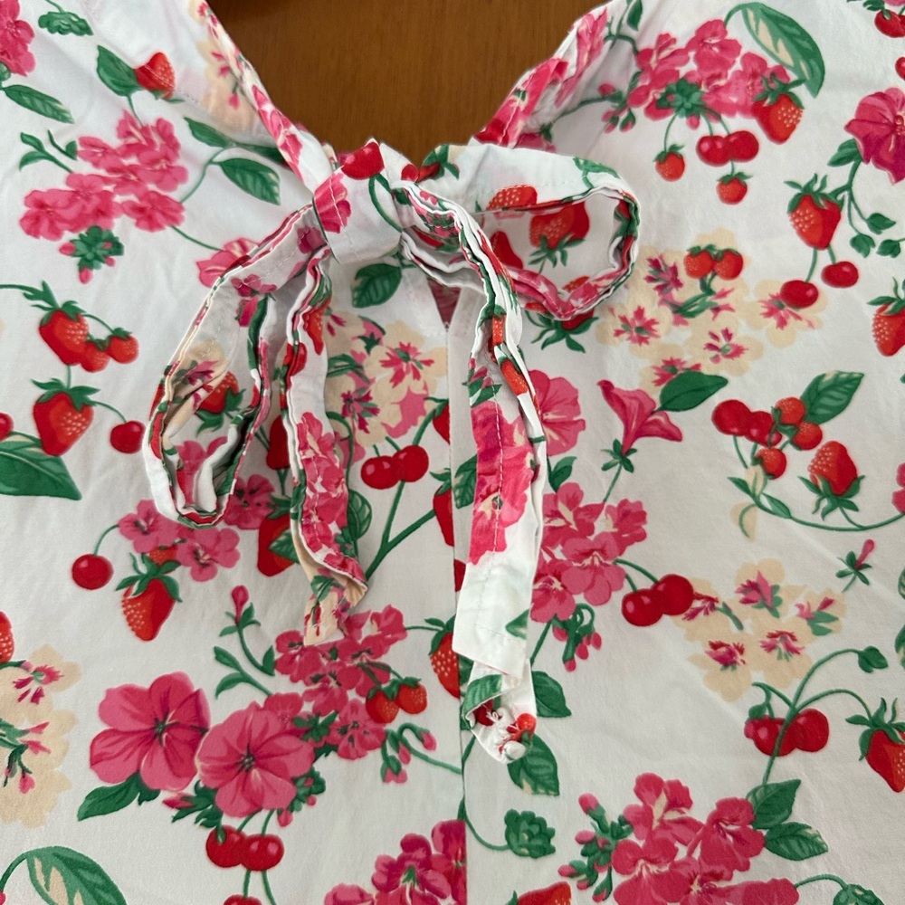 Ann Taylor Floral Sleeveless Blouse - Pink and Green - Picture 5 of 5